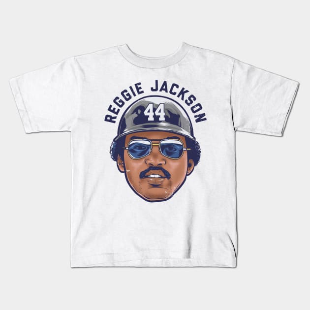 Reggie Jackson New York Y Bam Kids T-Shirt by ganisfarhan
